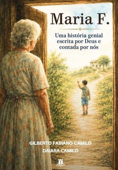 Capa de Maria F.: Uma história genial escrita por Deus e contada por nós, de Gilberto Fabiano Camilo e Daiara Camilo